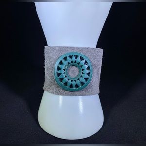 Gray Leather Bracelet